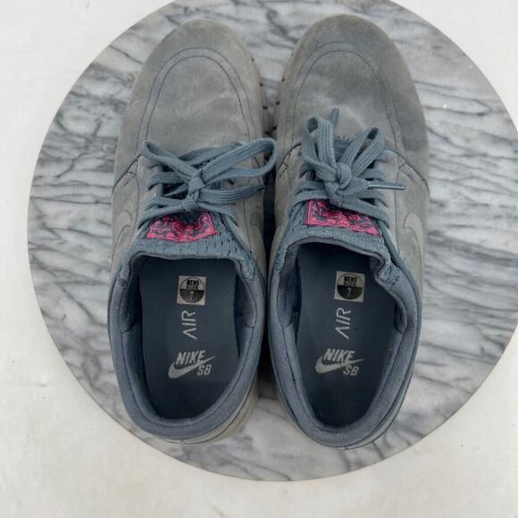 Nike Mens 7 Skateboarding Shoes SB Stefan Janoski Max Leather Blue 685299-406 - Picture 9 of 13